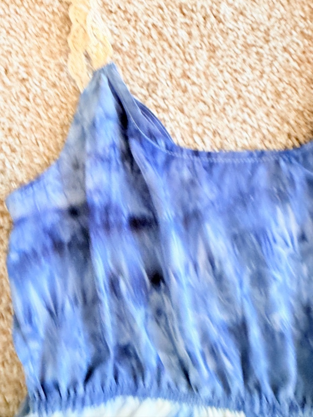 Saltwater Luxe Tie Dye Romper Boho Festival Elastic Waist Lace Straps Small NWT - Picture 4 of 9